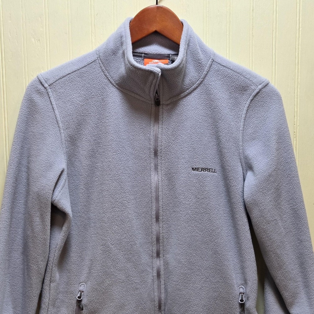 Merrell Fleece Jacket Womens Medium Gray Full Zip SelectWick Pockets Outdoor